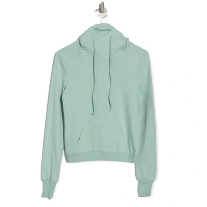 NWT LOVE, FIRE Mask Hoodie In Harbor Gray - MEDIUM Pocket thumb holess