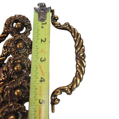 Vintage KBS 1996 Ornate Scroll Brass Cabinet Pulls Handles Set 12 Dresser Classy