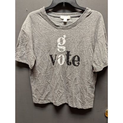 Treasure & Bond Gray "GO VOTE" Graphic Short Sleeve T-Shirt Size Small NWT