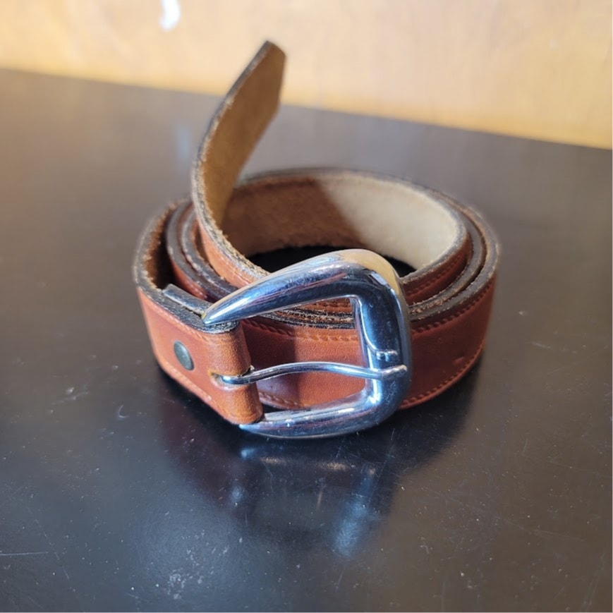 Dickies Brown Top Grain Cowhide Leather Belt Size 38 Heavy Duty Work
