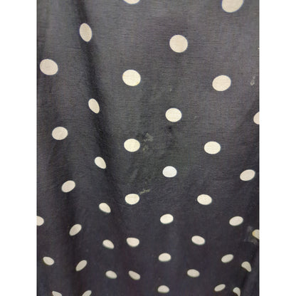 Vintage Helen Blake Black White Polka Dot Midi Dress Retro Rockabilly Style 18