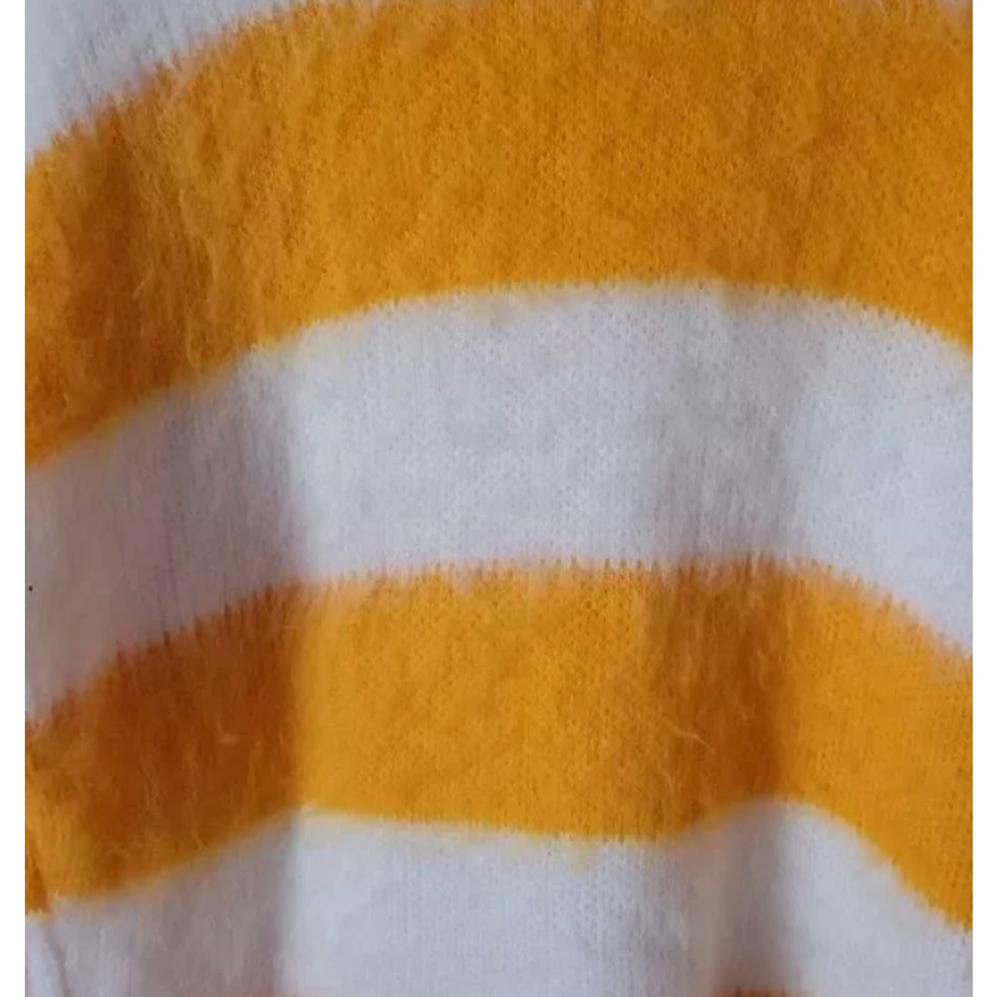 NWT Abound Mock Neck Fuzzy Striped Sweater Size SMALL in Orange Slice