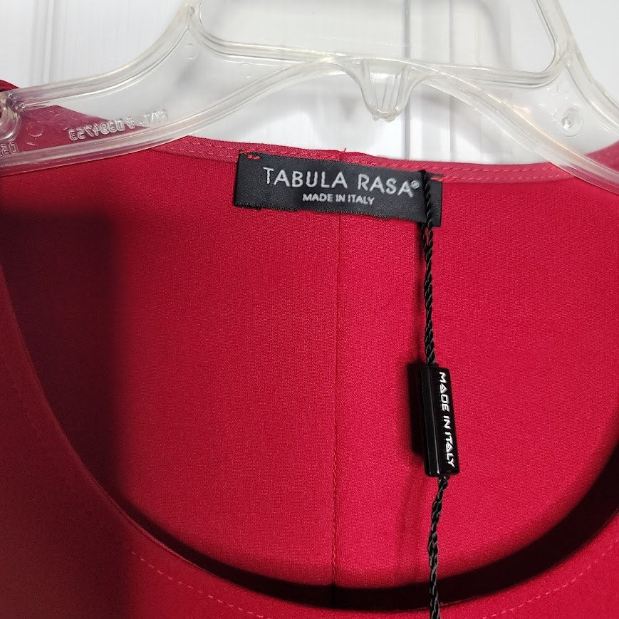 Tabula Rasa Italy NEW Red Black detail Dress Size 40 Eu US 8 Long SleeveCareer