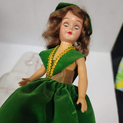 Vintage Emerald May Birthstone Doll 7” Rubber Band Attachment Inside w/ Dome