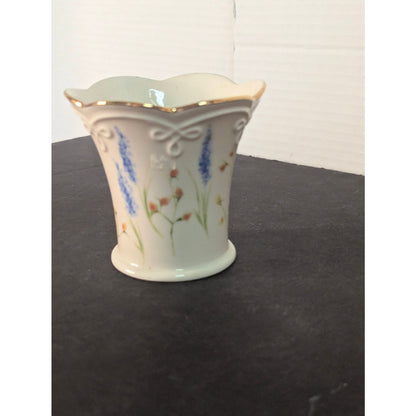 Vintage Lenox Fine Ivory Bone China Garden Flowers Miniature Flared Vase 24k