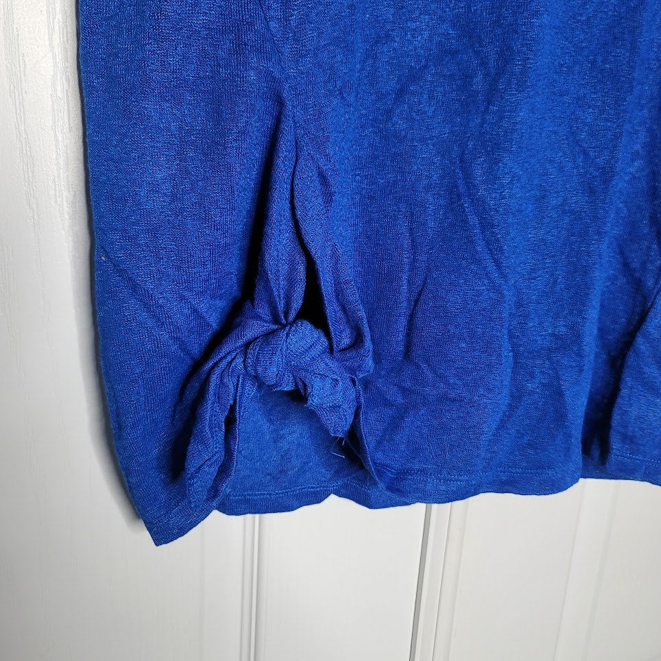 Bobeau True blue short sleeve Tie Waist blouse Top Size XS