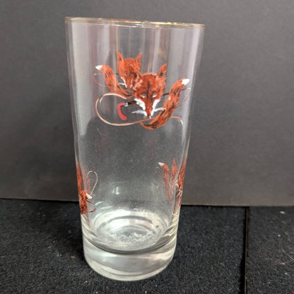 Vintage West Virginia Glass Running Fox Highball Tumbler Glasses Mid-Century 6Pc