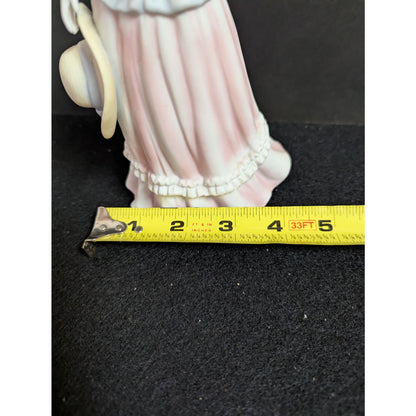 Vintage Kitschy Princess Lady Figurine Porcelain Southern Belle Pink Blue Dress