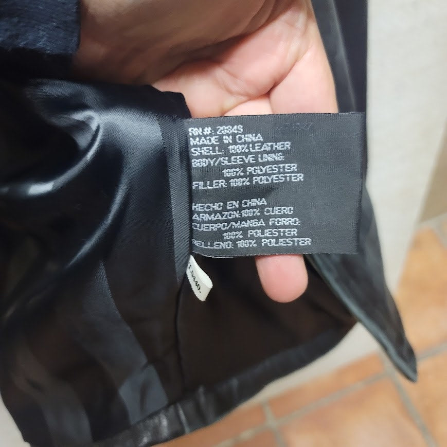Vintage 80s black Excelled Leather Coat Jacket Men Large SOFT like butter BIKER