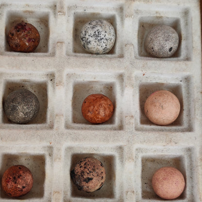 Antique German Handmade Clay Marbles Bulk Job Lot of 31 Player Size 9/16" #H11