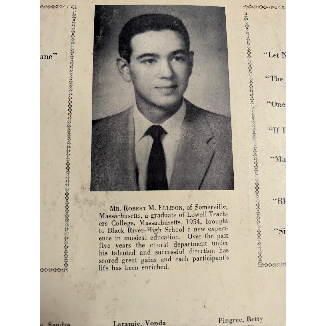 Singing Down Memory Lane Album black river High School Glee Club 1959 Record