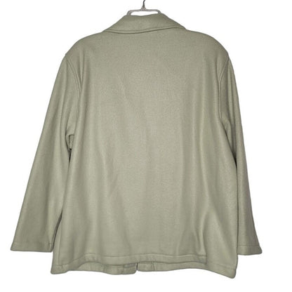 Alfred Dunner Wool Blend Lightweight Jacket XL Green Embroidery Long Sleeve