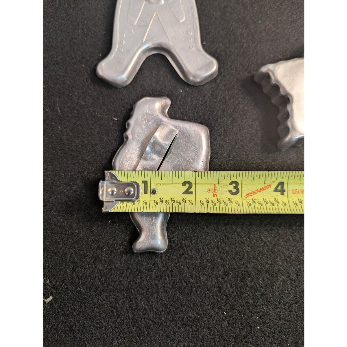 Vintage Metal Aluminum Christmas Cookie Cutters Handle Set of 5 Holiday