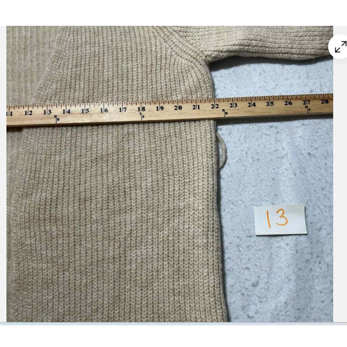 Topshop Women’s XS (0-2) Oversized Wool Blend Beige Cardigan Knit Sweater NEW