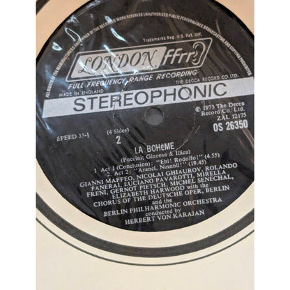 Vintage Puccini La Boheme Renata Tebaldi London Full Frequency Stereo 2-LP Box Set