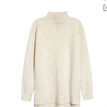 Halogen Cashmere Wool Long Sleeve Turtleneck Sweater Size XS Layering NEW $179