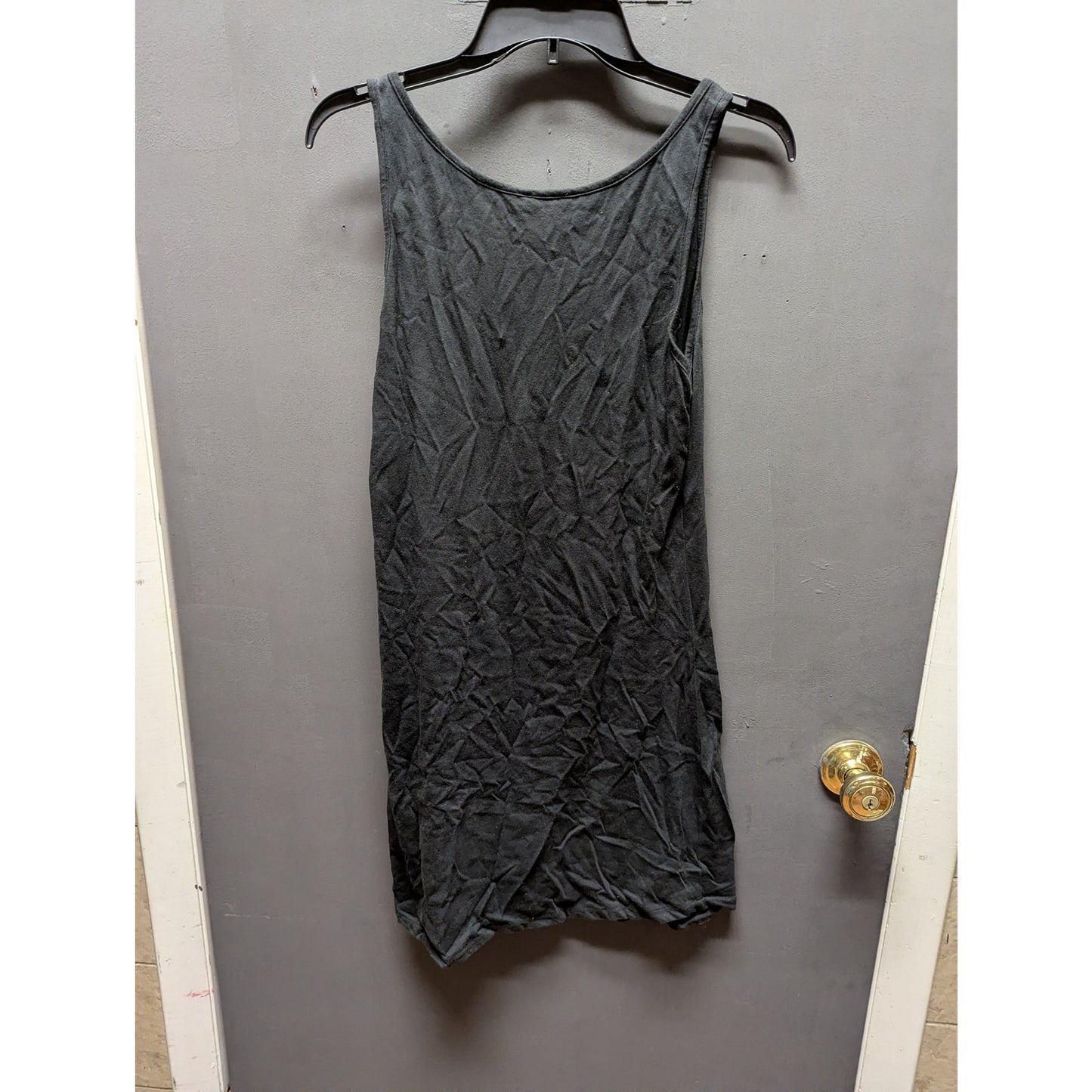 Socialite NEW Tank 1/4 Button up Sleeveless Layering Medium Henley Charcoal