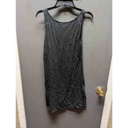 Socialite NEW Tank 1/4 Button up Sleeveless Layering Medium Henley Charcoal
