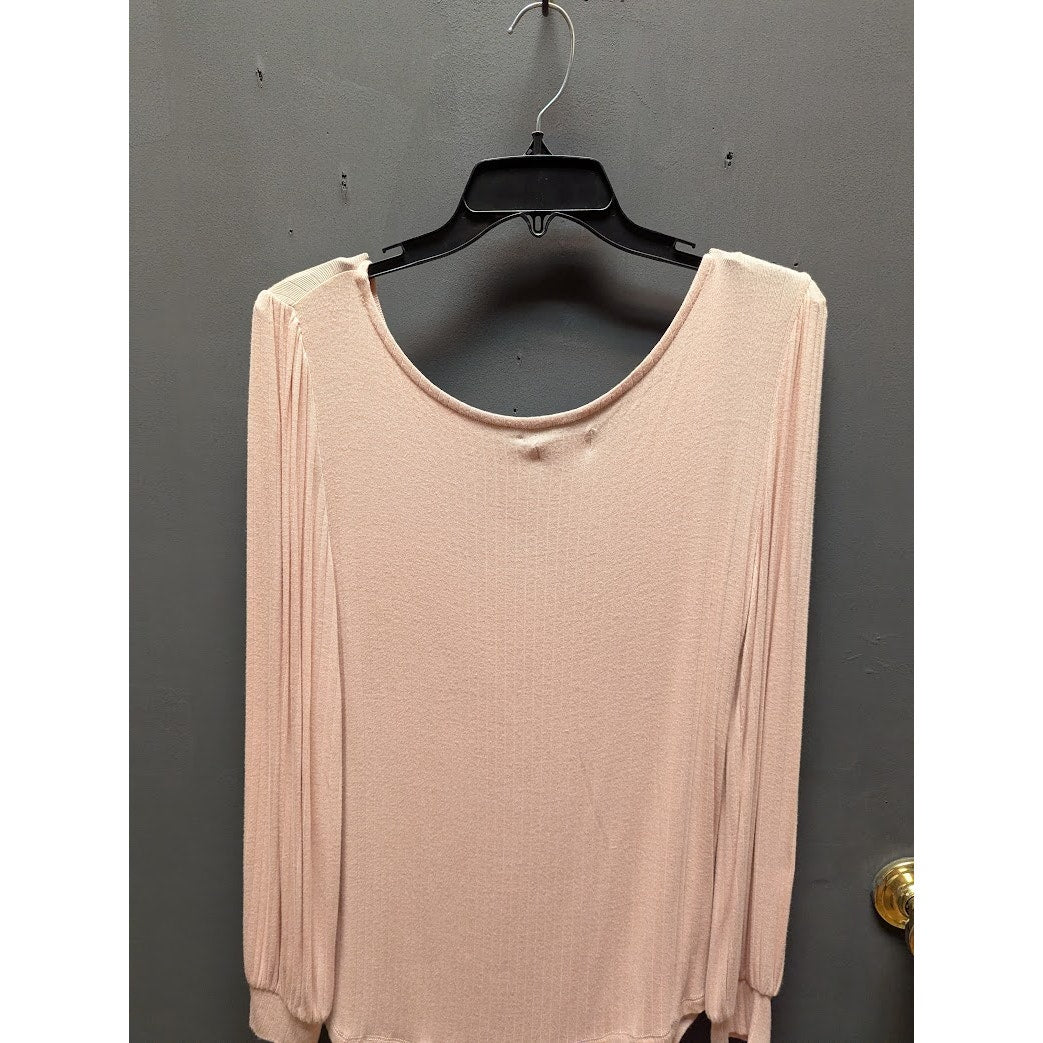 14th & Union MEDIUM pink smoke long sleeve ribbed sweater layering shirt top
