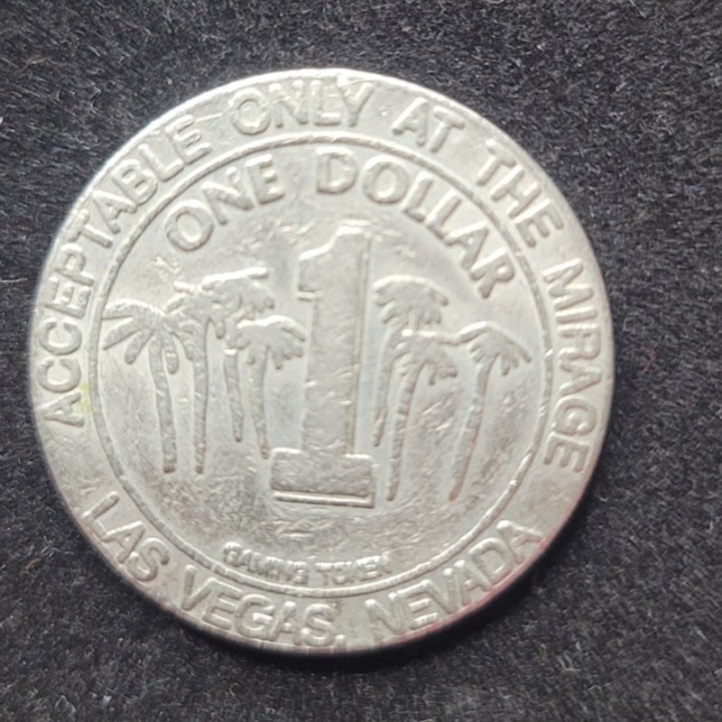 Vintage 1998 The Mirage OBSOLETE $1 Slot Machine Token Las Vegas Nevada Casino