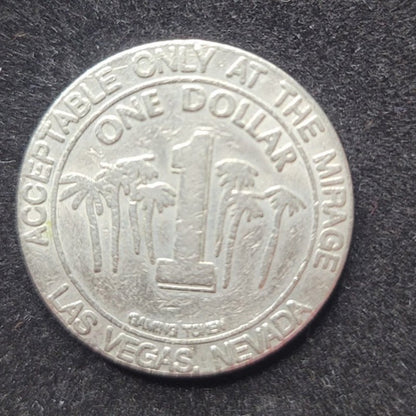 Vintage 1998 The Mirage OBSOLETE $1 Slot Machine Token Las Vegas Nevada Casino