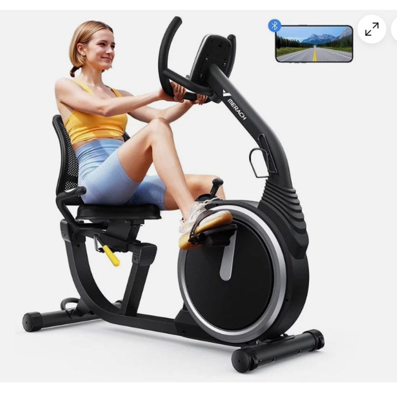MERACH S19 High-end Magnetic Recumbent Adults Exercise Bike Smart Bluetooth LCD LIKE NEW