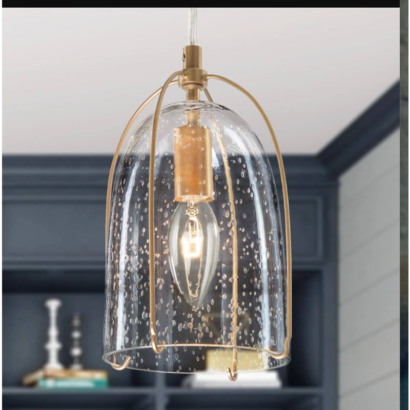 LNC Eritrichium 1-Light Mini Gold Modern Pendant Light Fixtures NEW