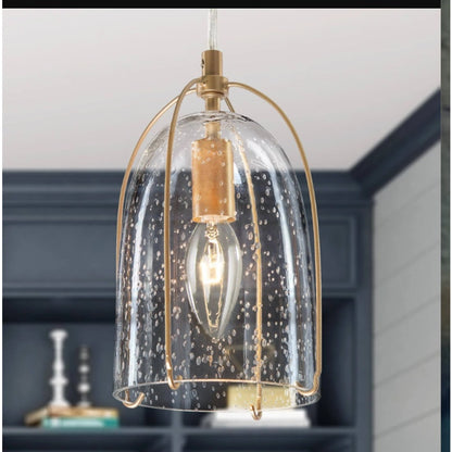 LNC Eritrichium 1-Light Mini Gold Modern Pendant Light Fixtures NEW