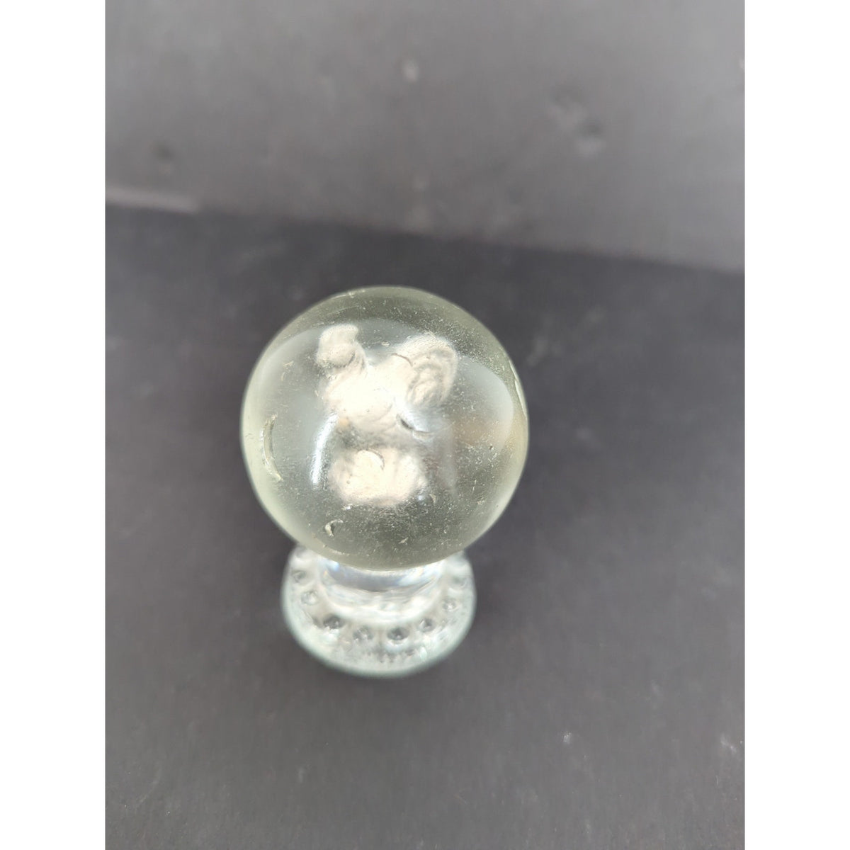 Antique German Handmade Rooster Sulfide Glass Marble Mammoth Giant Shooter 2"