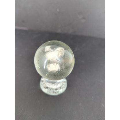 Antique German Handmade Rooster Sulfide Glass Marble Mammoth Giant Shooter 2"