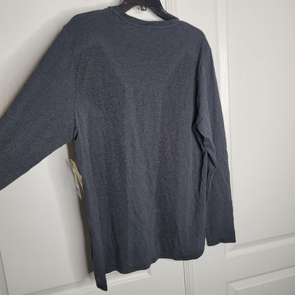 zella charcoal black oxide melange long sleeve crew neck breathable Size XL NEW