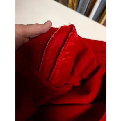 Vintage Red Knit Drop Waist Sweater Dress Black Grommet X Detail Large Retro