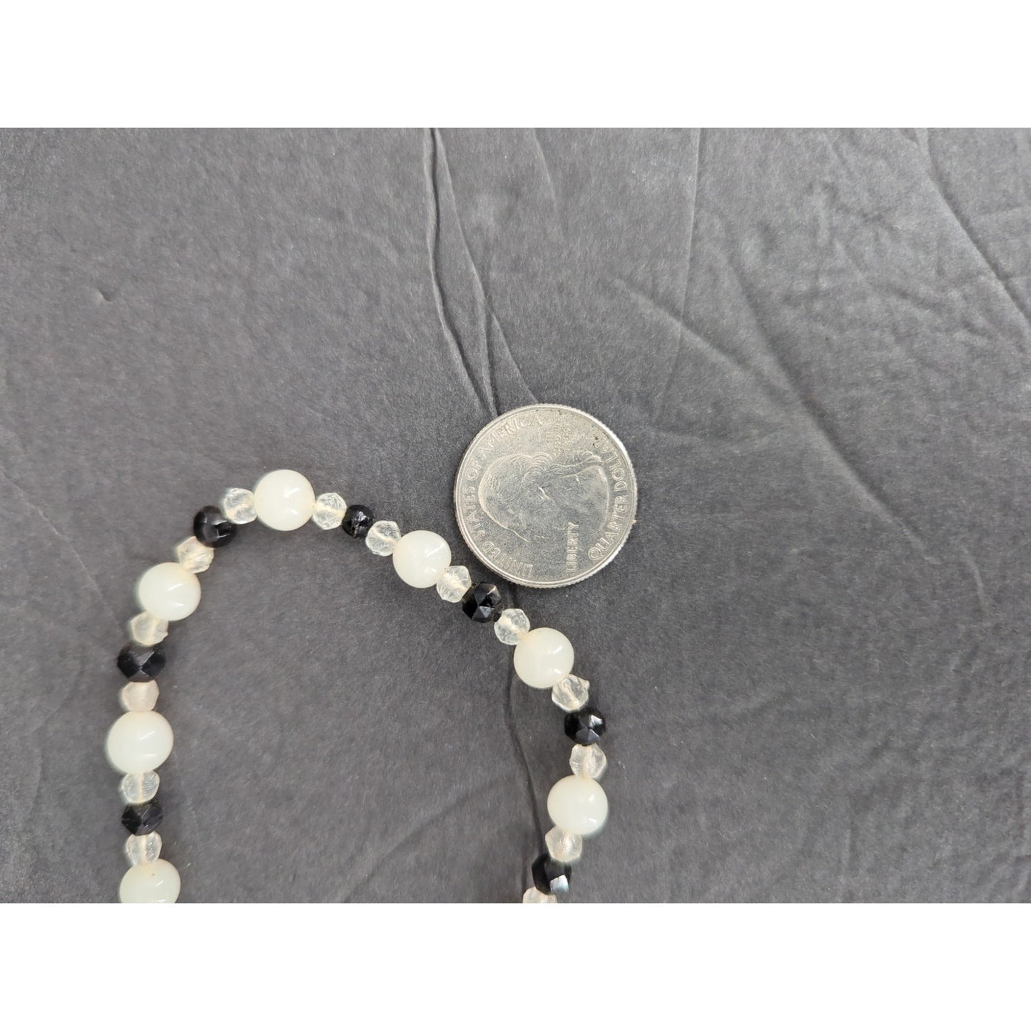 Vintage Double Strand Faux Pearl & Bead Layered Necklace Mid-Century Elegance