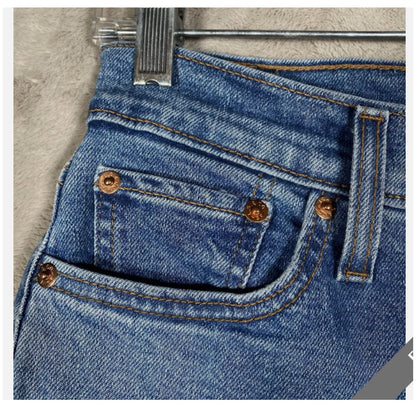 Levis Wedgie Straight Jeans Women's 27High Rise Button Fly Medium Stone Wash
