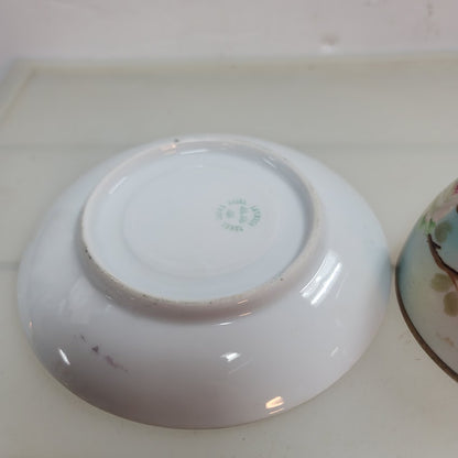 Three Crown China Germany Porcelain Teacup Saucer Floral Handpainted Dainty