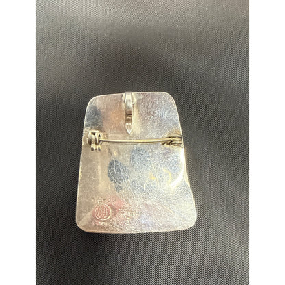 JUAN SANDOVAL Two trees brooch lapis mosaic Sterling Silver TS-30 Taxco .925