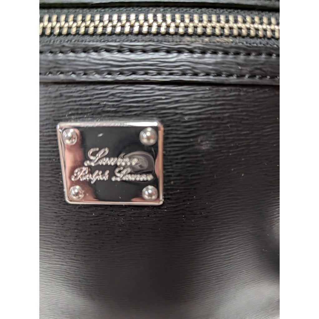 Longaberger To Go Woven Basket Braided Black Leather satchel Shoulder Bag Purse