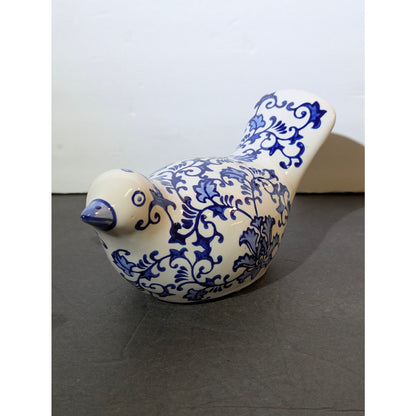 Mikasa Blue and White Chinoiserie Ceramic Dove Figurine Hollywood Regency Granma