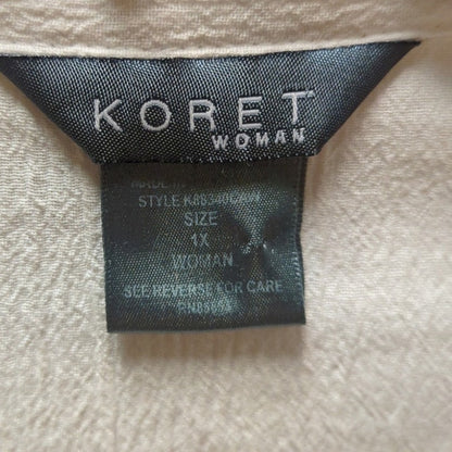 Koret Woman Set Embroidered Jacket Tank 1X Coastal Granny Grandmillennial
