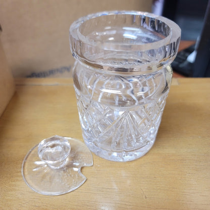 Vintage Waterford Crystal Jam Marmalade Condiment Jar with Lid Handmade Ireland