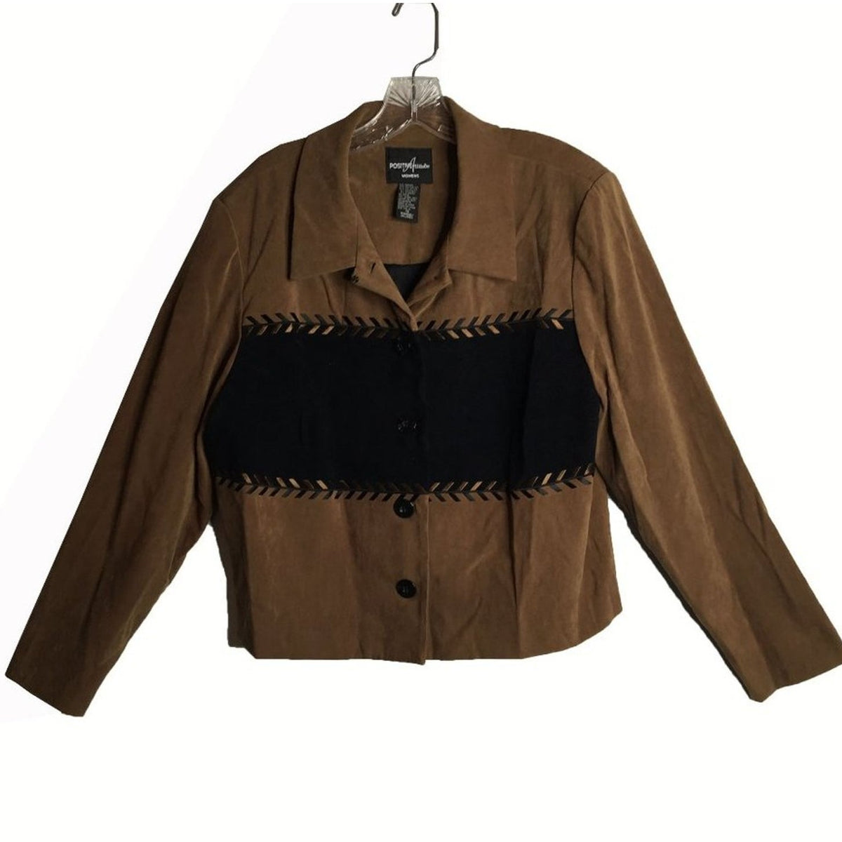 Positive Attitude Lightweight  Button Up Jacket Long Sleeve Size 14 VINTAGE