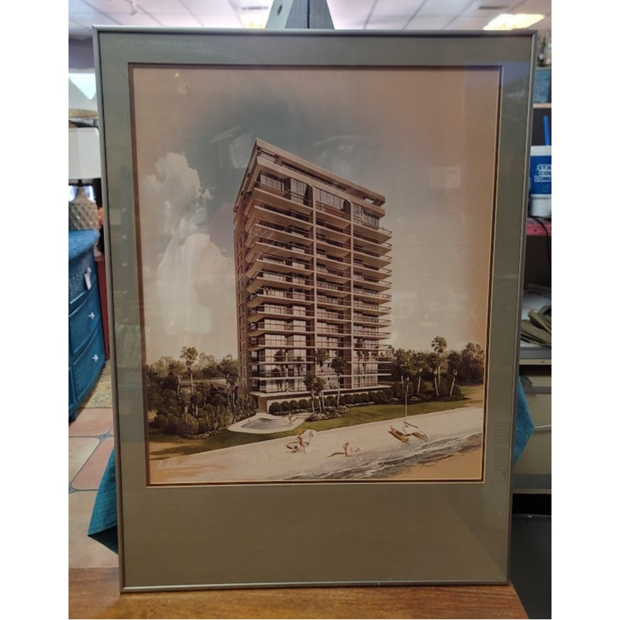 Vintage 1980s Architecture Rendering The Waterford Condo Jacksonville Florida