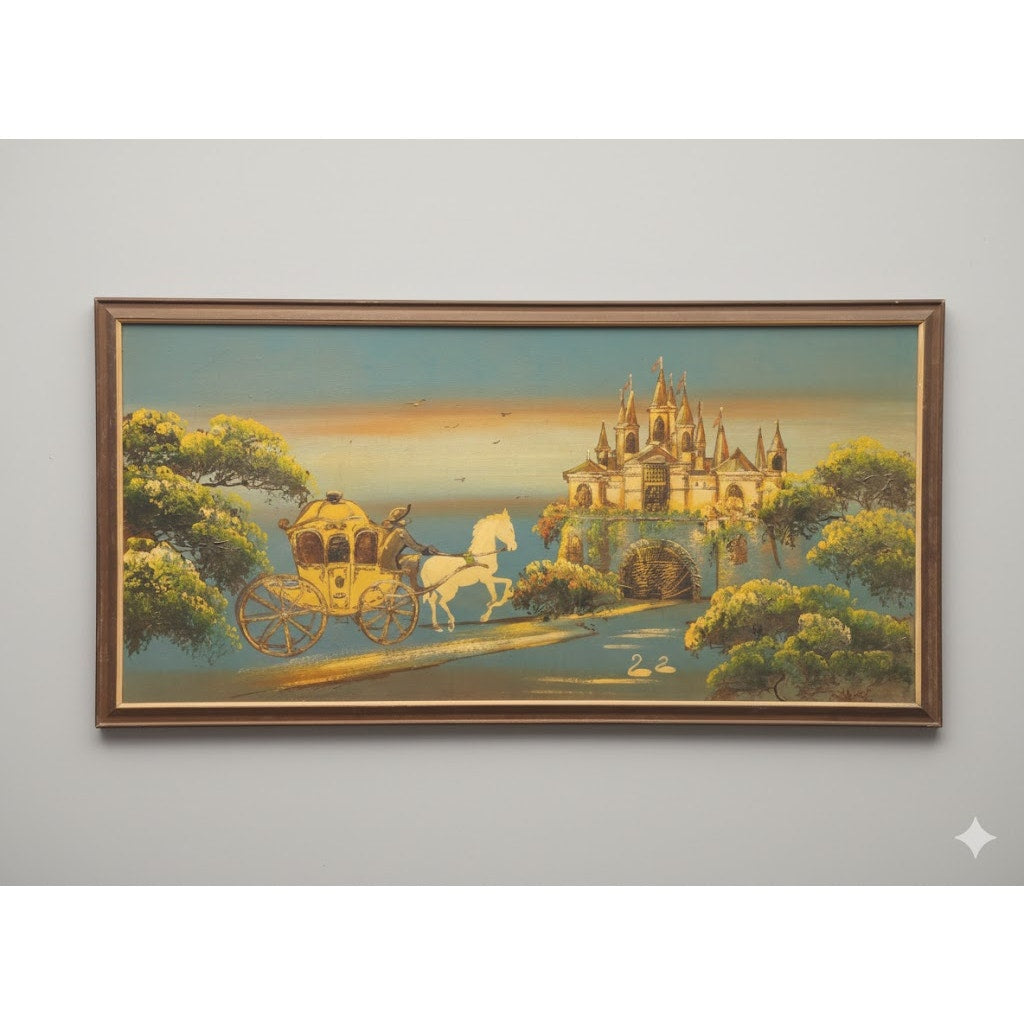 William Art Studio 1980s Light Up Carriage Castle Horse Fantasy Art FairyCore