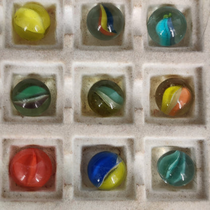 Vintage Glass Marbles Bulk Job Lot Collection 9/16" Player Size #L2 mixed 36