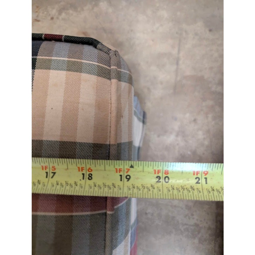 Secondhand Sandies: Woodmark Plaid Ottoman Footstool skirted Wheels