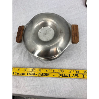 Vintage 18/8 Japan Stainless Steel Gravy Boat Bowl Dish MCM Attached Drip Plate