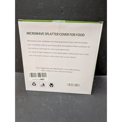 Gracenal Green Microwave Cover for Food Clear Splatter Cover with Handle Steamer