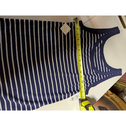 Caslon NWT Navy Blue and White Striped Scoop Neck Tank Top Small