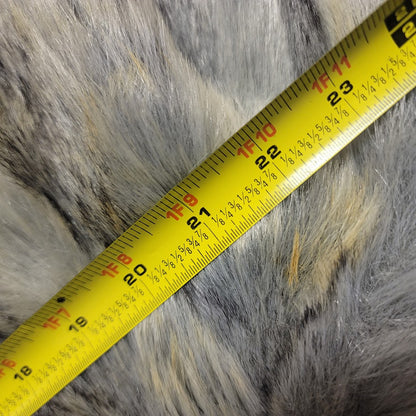 Roamans Faux Fur Coat Medium 14 16 Grey Striped Glam Winter Jacket Luxury