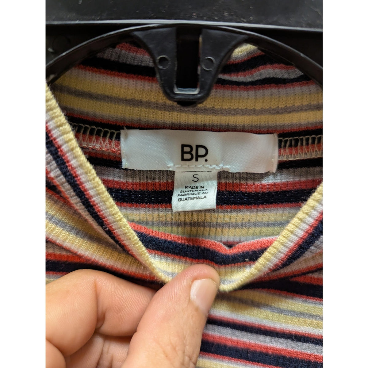 BP. cropped long sleeve mock neck striped top layering shirt Size Small NEW